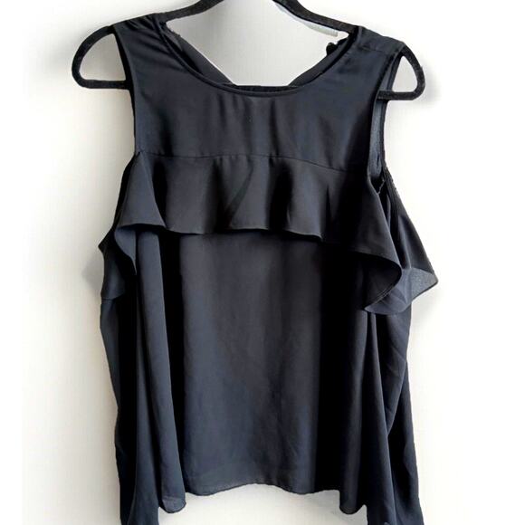 Banana Republic Women’s S Sheer Blouse cold shoulder Office Siren work corporate - Picture 2 of 10